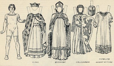 画廊历史服装：理查德一世时代穿着的连衣裙，c1934 作者 不明