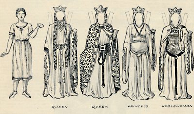 画廊历史服装：理查德一世时代穿着的连衣裙，c1934 作者 不明
