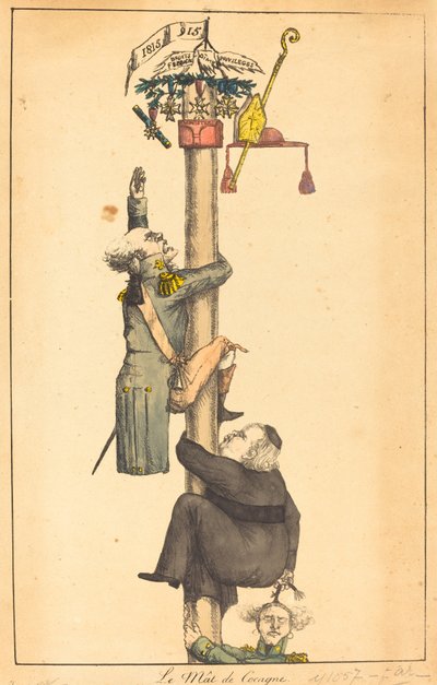 油腻的柱子，1815年。 作者 不明