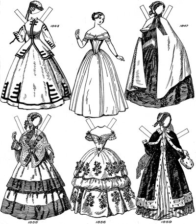 英国服装大画廊：1843年至1893年的某些女性时尚，c1934年 作者 不明
