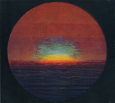 日落时的绿色闪光，大气折射出的夺目的棱镜色彩，c1935 作者 不明
