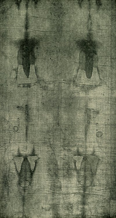 神圣裹尸布-从背后看到的身体烙印，1902年。 作者 不明