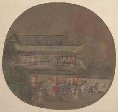 吕洞宾仙人出现在岳阳楼上，13世纪末至14世纪初。 作者 不明