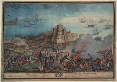 1790年，土耳其皇家军队在土耳其奥恰科夫港前 作者 不明