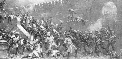 1857-58年的印度兵变：1857年9月14日在德里的卡什米尔门风暴。 作者 不明