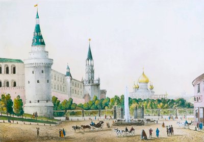 克里姆林宫花园，俄罗斯莫斯科，c1830s-c1840s。 作者 不明