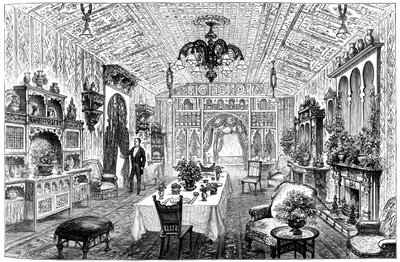 1887年，西米德兰兹郡伯明翰市政厅的午餐室 作者 不明