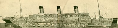 剖面中所示的雄伟的56,551吨，c1930。 作者 不明