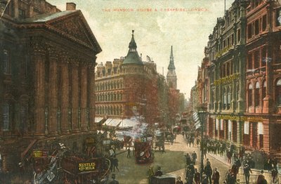 19世纪末20世纪初，伦敦的Mansion House＆Cheapside。 作者 不明