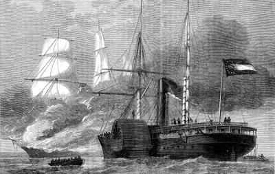 纳什维尔（Nashville）摧毁一名联邦商人，美国内战，1861-1862年c1880 作者 不明