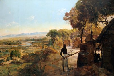 1900年河上的土生村庄 作者 不明