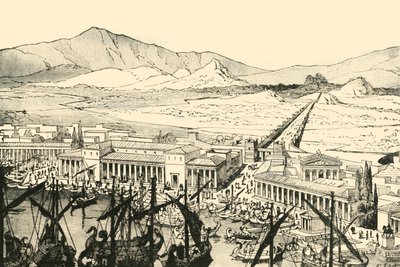 长城比雷埃夫斯，恢复，1890年。 作者 不明