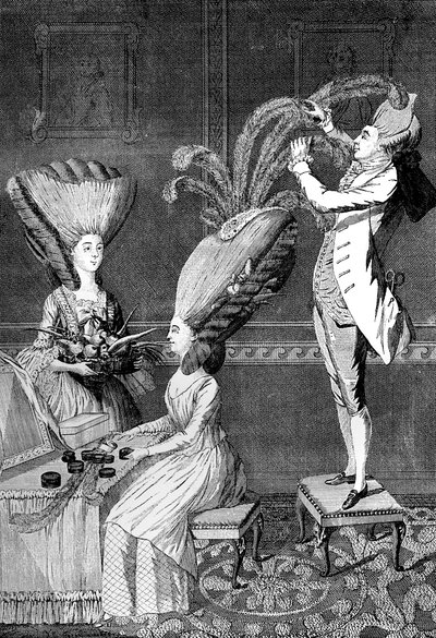 荒谬的头饰或羽毛女郎，1776年 作者 不明