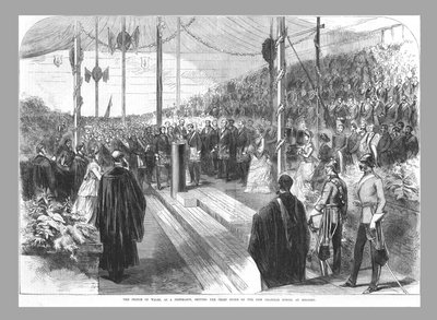 威尔士亲王在雷丁的新语法学校奠基，1870年 作者 不明