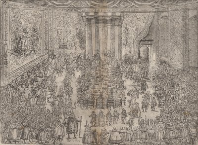 王子餐Die Fürstliche Mahlzeit，来自描绘沃尔夫加婚礼的系列，1614年。 作者 不明