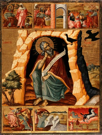 荒野中的先知以利亚（Elijah），人生场景，1700年。 作者 不明