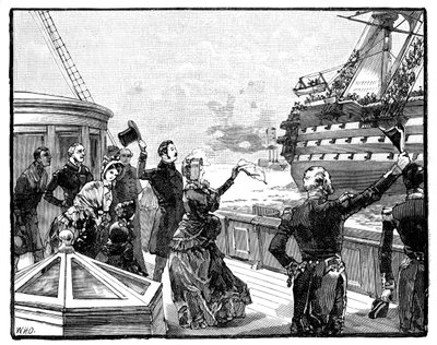 女王挥手告别惠灵顿公爵旗舰店，c1850年代，1888年 作者 Unbekannt