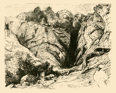 1890年，在德尔福场景的高卢人排斥峡谷中的山沟。 作者 不明