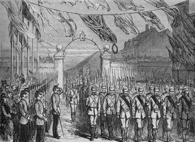 军队从阿山提（Ashantee）归来，大约1880年 作者 不明