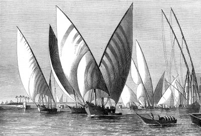 1874年，达哈贝人经过，开罗Boulak桥上的河 作者 不明