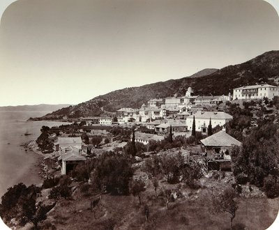 1860年代希腊阿索斯山的Rossikon St Panteleimon修道院 作者 不明