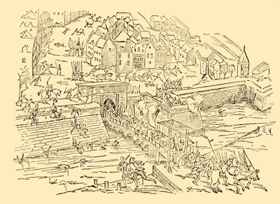 西班牙人在与荷兰人的长期斗争中夺取了安特卫普，1576年，c1930年。 作者 不明