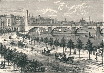 泰晤士河堤防，显示埃及艳后针，1896年 作者 不明