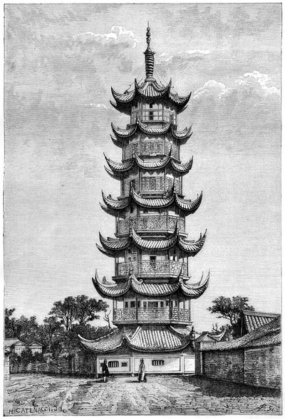 中国上海龙华塔，1895年 作者 不明
