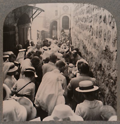 从安东尼奥塔到圣墓教堂的Dolorosa大街，c1900 作者 不明