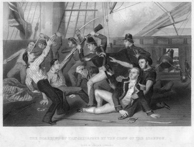 香农号（HMS Shannon）乘员登上HMS Chesapeke号，1813年 作者 不明