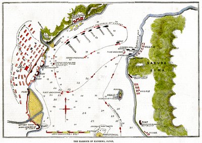 1863年，日本皇家海军对鹿儿岛港口进行轰炸 作者 不明