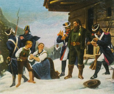 1809年，安德烈亚斯·霍弗（Andreas Hofer）被捕，1936年。 作者 不明