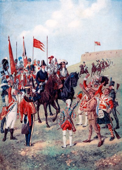 骑兵在战场上与步兵会合，1910年 作者 Unbekannt