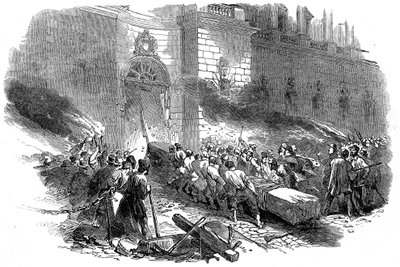 1848年3月，一群人冲进柏林的阿森纳，普鲁士革命 作者 不明