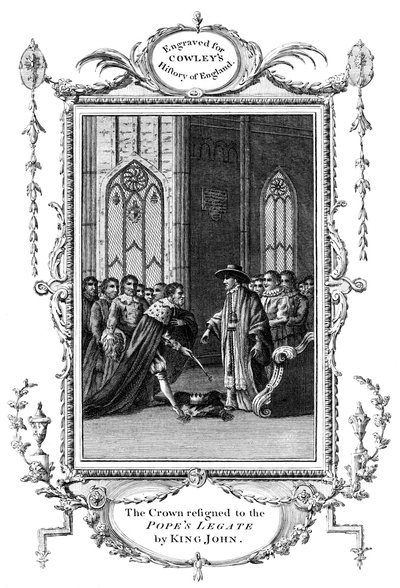 国王约翰·约翰·肯德基（King John）1167-1216年（1213年）辞职给教皇 作者 不明