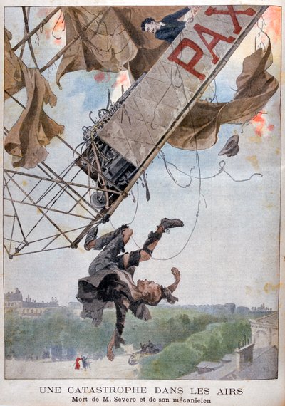 飞行员奥古斯特·塞韦罗（Auguste Severo）在巴黎逝世，1902年 作者 不明