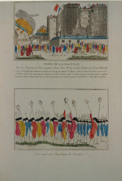 1789年7月14日拆除巴士底狱，1789年 作者 不明