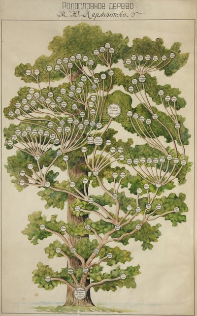 米哈伊尔·莱蒙托夫（Mikhail Lermontov）的家谱，1930年代 作者 不明