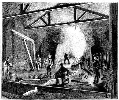 铸造厂或铸造厂，德比郡Butterley Ironworks，1844年 作者 不明