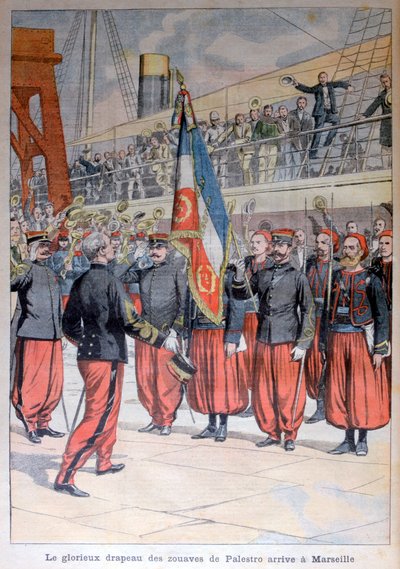 Palestro动物园的光彩夺目的旗帜抵达马赛，1903年 作者 不明