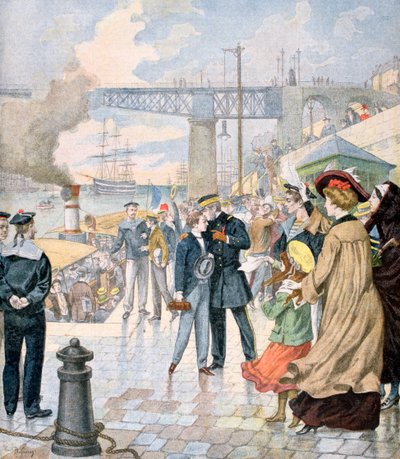 博尔达（Borda）船的归还，费斯托（Fistots）船的登船，法国布列斯特（1902） 作者 不明