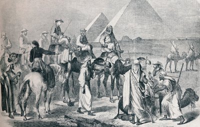 离开埃及吉萨的营地的皇家政党，c1861 1910年 作者 不明