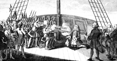 1757年，海军上将拜恩在Monarque上被枪杀 作者 不明