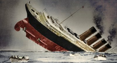 1915年5月7日，路西塔尼亚号沉没 作者 不明