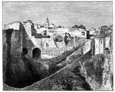 耶路撒冷的南部城墙，建于1890年 作者 不明