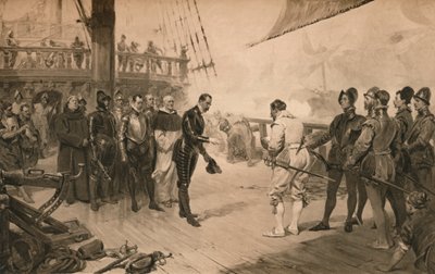 1579年3月1日，唐·安东向弗朗西斯·德雷克爵士投降 作者 不明