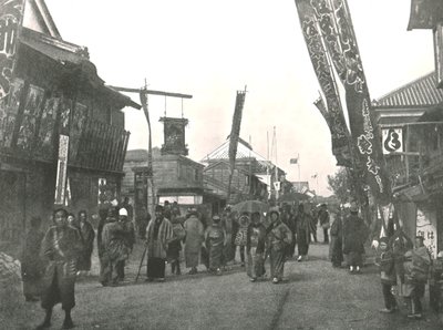 1895年，日本横滨，剧院街。 作者 不明
