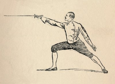 第三名-击剑，1912年 作者 不明