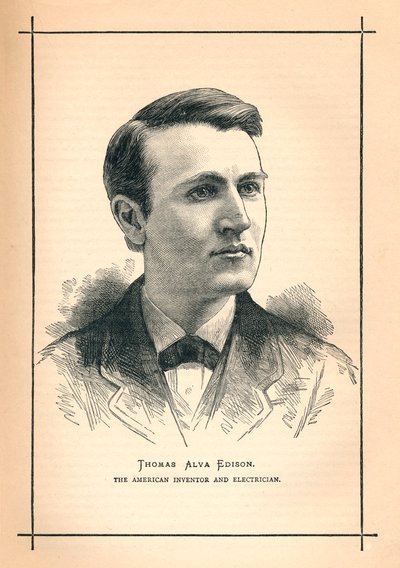托马斯·阿尔瓦·爱迪生（Thomas Alva Edison），美国发明家，1893年 作者 不明