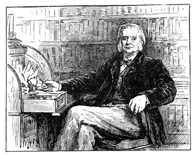 英国生物学家托马斯·亨利·赫x黎（Thomas Henry Huxley）坐着，c1880 作者 不明